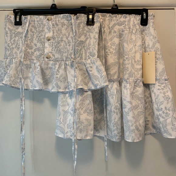 Paper crane 2pc blue and white outfit size Medium nwt - Picture 1 of 4